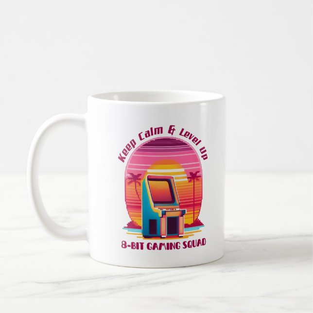 Funny Retro Gaming 80s Arcade 8-Bit Gamer Humour Coffee Mug (Left)