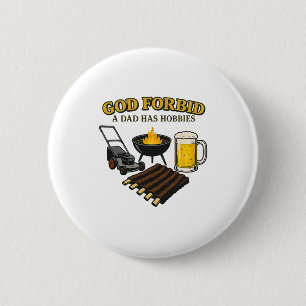 Funny Retro God Forbid A Dad Has Hobbies Bbq Sarca 2 Inch Round Button