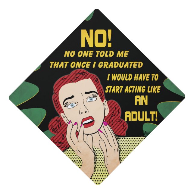 Funny Retro Graduation Cap Topper (Front)