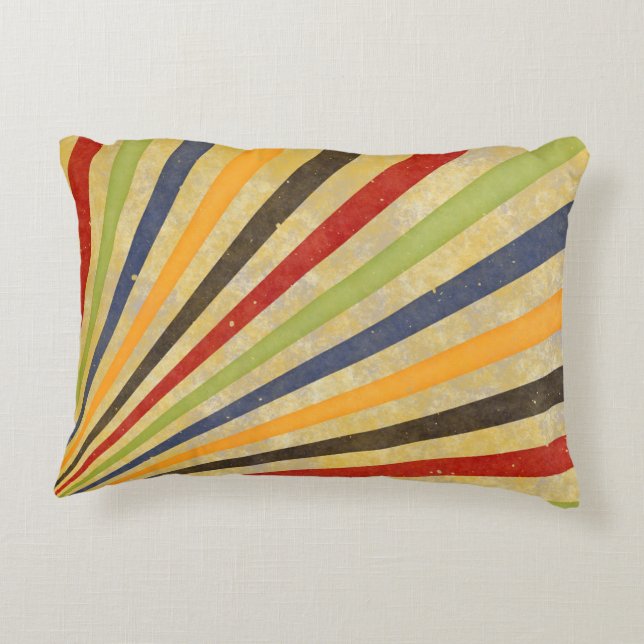 Funny Retro Grunge Rays + your idea Accent Pillow (Back)