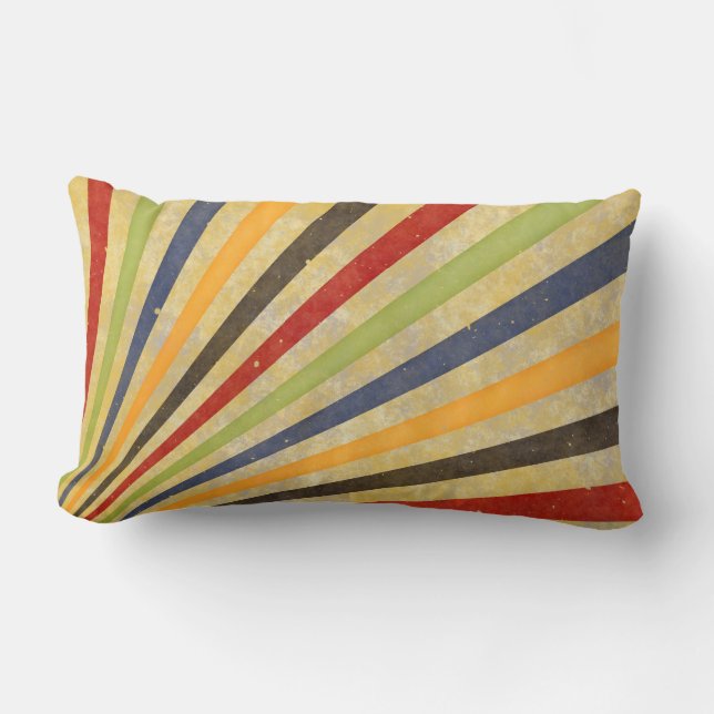 Funny Retro Grunge Rays + your idea Lumbar Pillow (Front)