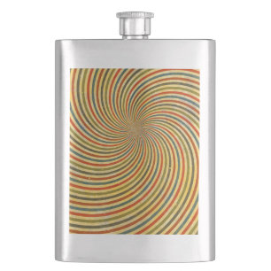 Funny Retro Grunge Swirl + your idea Hip Flask
