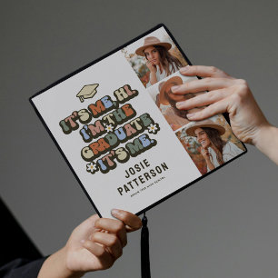 Funny Retro Hi It's Me Photo Graduation Cap Topper