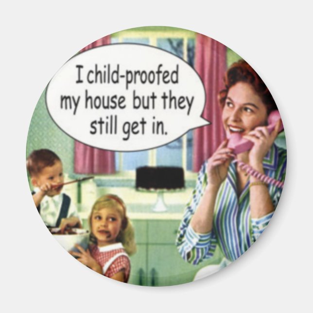 Funny Retro Housewife Magnet (Front)