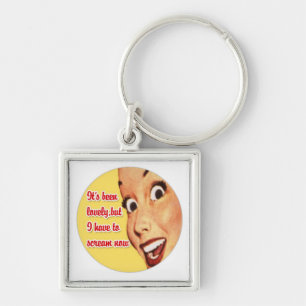 Funny Retro Housewife Premium Keychain 5
