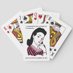 Funny Retro Housework Concept Playing Cards