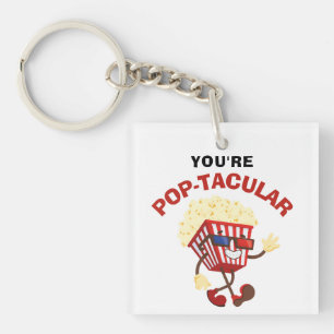 Funny Retro Humour Cool Popcorn for movies lover Keychain