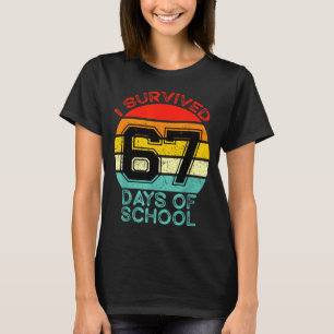 Funny Retro I Survived 67 Days Of School Teachers  T-Shirt