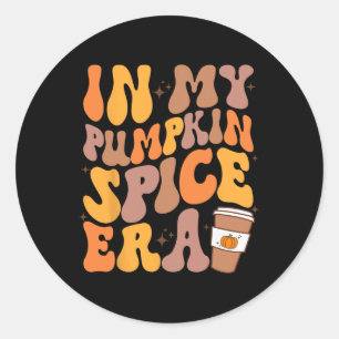 Funny Retro In My Pumpkin Spice Era Fall Vibes Tha Classic Round Sticker