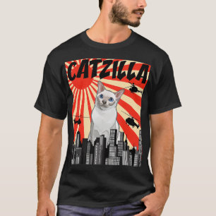 Funny Retro Japanese Catzilla Tonkinese Cat  T-Shirt