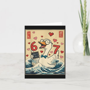 Funny Retro Japanese Goose Teacher 6 7 Meme Valent Card