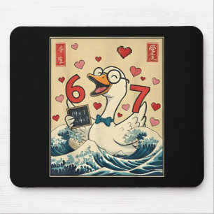 Funny Retro Japanese Goose Teacher 6 7 Meme Valent Mouse Pad