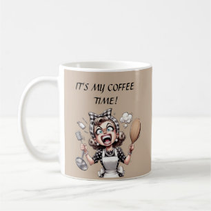 Funny retro lady customizable coffee mug