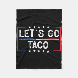 Funny Retro Let's Go Taco  Fleece Blanket