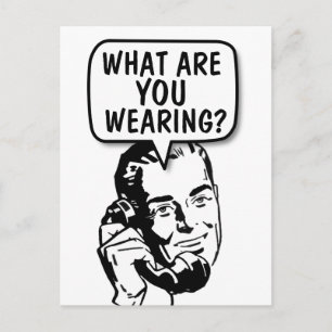 FUNNY RETRO MAN 'TALKING DIRTY" FUNNY POSTCARD