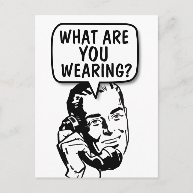 FUNNY RETRO MAN 'TALKING DIRTY" FUNNY POSTCARD (Front)