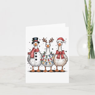 Funny Retro Merry Goosemas Christmas Silly Goose X Card
