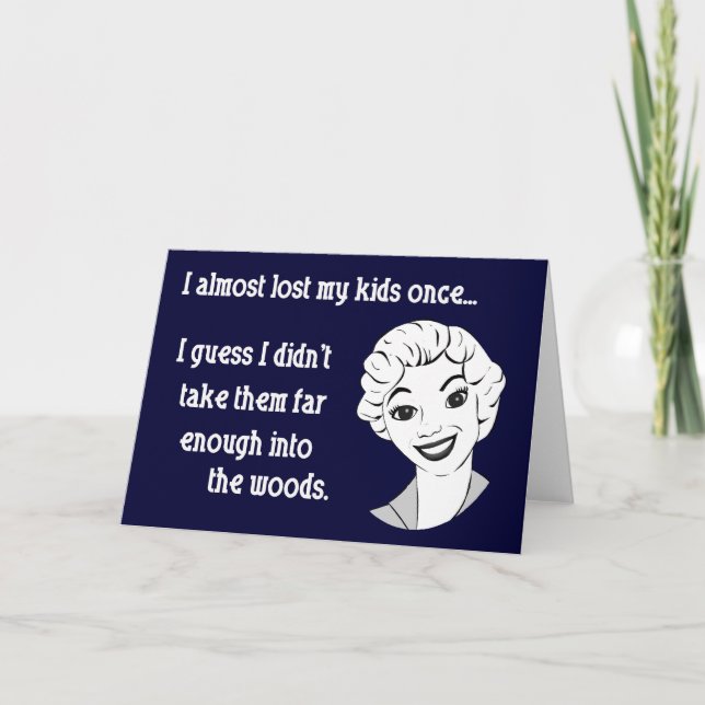 Funny Retro Mom Greeting Card (Front)