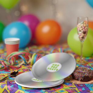 Funny Retro Music CD Disc Y2K Party Paper Plates
