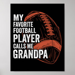 Funny Retro My Favourite Football Player Calls Me Poster