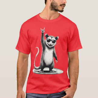 Funny Retro Opossum Rock Music Gift Men Women frie T-Shirt