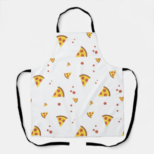 Funny Retro Pepperoni Pizza Minimalist Pattern Apron