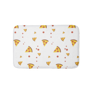 Funny Retro Pepperoni Pizza Minimalist Pattern Bath Mat