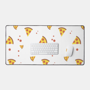 Funny Retro Pepperoni Pizza Minimalist Pattern Desk Mat
