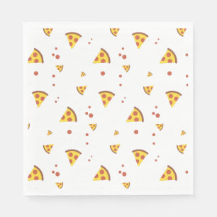 Funny Retro Pepperoni Pizza Minimalist Pattern Napkin