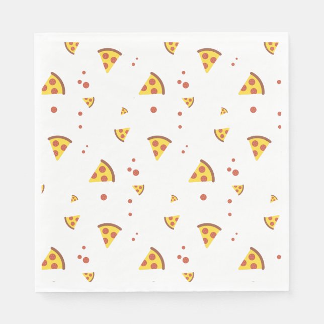 Funny Retro Pepperoni Pizza Minimalist Pattern Napkin (Front)