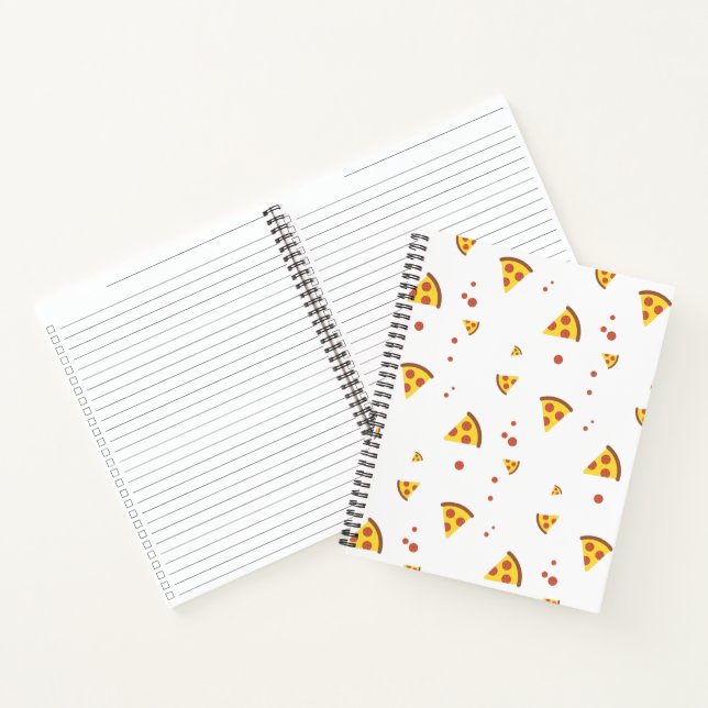 Funny Retro Pepperoni Pizza Minimalist Pattern Notebook (Inside)