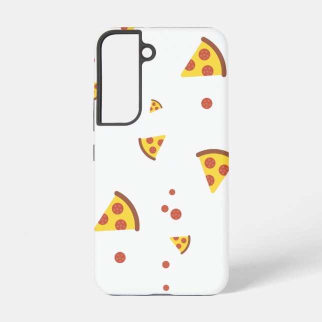 Funny Retro Pepperoni Pizza Minimalist Pattern Samsung Galaxy S22 Case (Back)