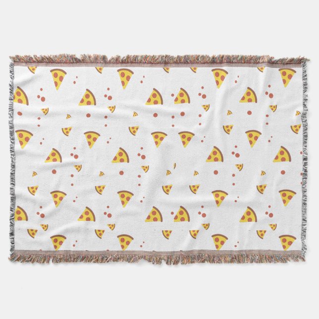 Funny Retro Pepperoni Pizza Minimalist Pattern Throw Blanket (Front)
