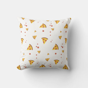 Funny Retro Pepperoni Pizza Minimalist Pattern Throw Pillow