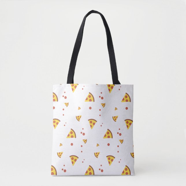 Funny Retro Pepperoni Pizza Minimalist Pattern Tote Bag (Front)