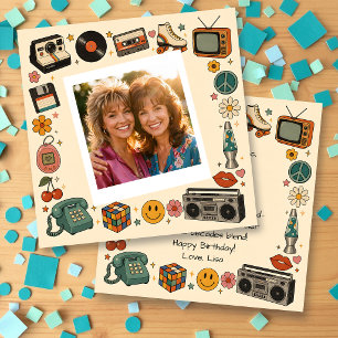 Funny Retro Photo Template Happy Birthday Bestie