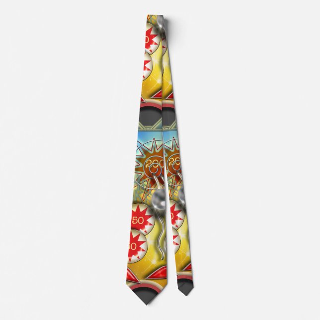 Funny Retro Pinball Machine Tie (Front)