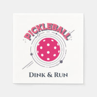 Funny Retro Pink Dink & Run Pickleball