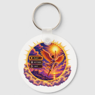 Funny Retro Pixel Game Menu Keychains
