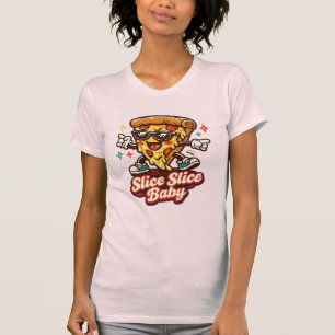 Funny Retro Pizza T-Shirt – Cute Cartoon Dancing S