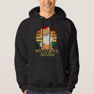 Funny Retro Pomeranian Dog Lovers No Fluffs Given Hoodie