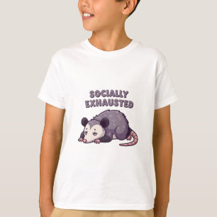 Funny Retro Possum Tired Kids T-Shirt