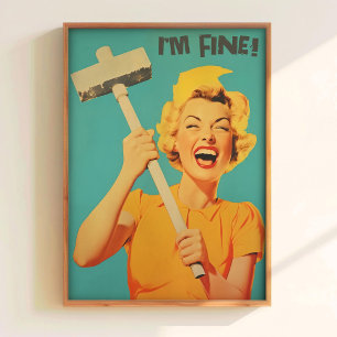 Funny Retro Print Maximalist Wall Art 50s 60s Styl