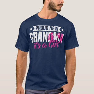 Funny Retro Proud New Grandma It's A Girl Gender R T-Shirt