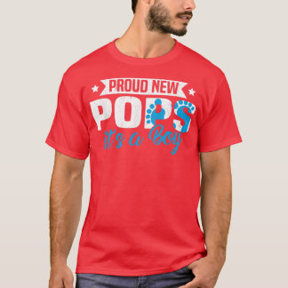 Funny Retro Proud New Pops It's A Boy Gender Revea T-Shirt
