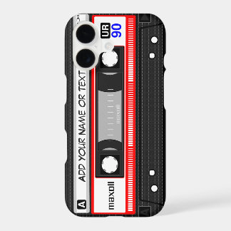 Funny Retro Red Music Cassette Tape Pattern