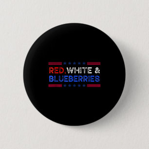 Funny Retro Red, White And Blueberries Patriot  2 Inch Round Button