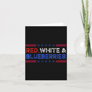 Funny Retro Red, White And Blueberries Patriot Card