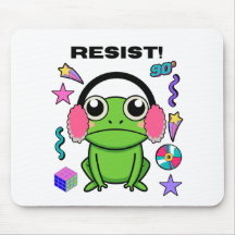 Funny Retro Resist Frog – Vintage 90s Rebellion Fr