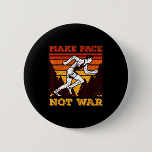 Funny Retro Runner Running Quote Gift - Make Pace 2 Inch Round Button